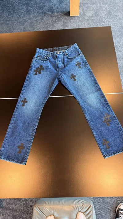 Pre-owned Chrome Hearts Ch Cross Patch Jeans In Blue