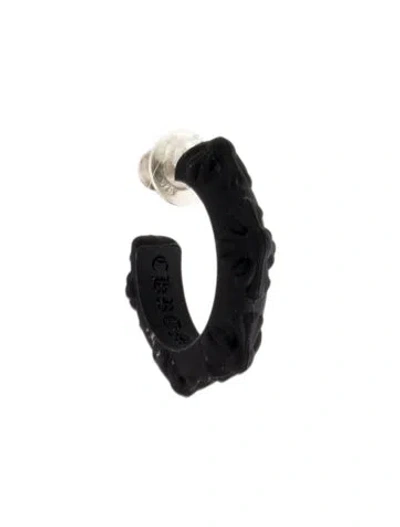 Pre-owned Chrome Hearts Ch Cross Silichrome Single Hoop Earring In Black