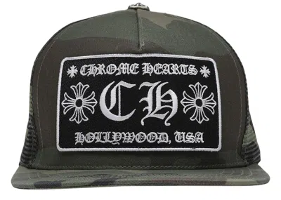 Pre-owned Chrome Hearts Ch Hollywood Trucker Hat In Camo