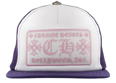 Pre-owned Chrome Hearts Ch Hollywood Trucker Hat In Purple/white/pink In Multi