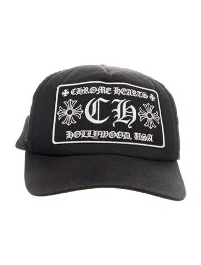 Pre-owned Chrome Hearts Ch Logo Trucker Hat In Black