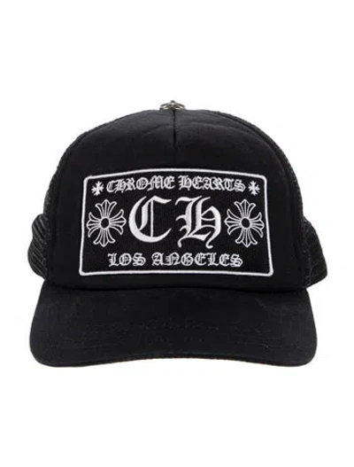 Pre-owned Chrome Hearts Ch Logo Trucker Hat In Black