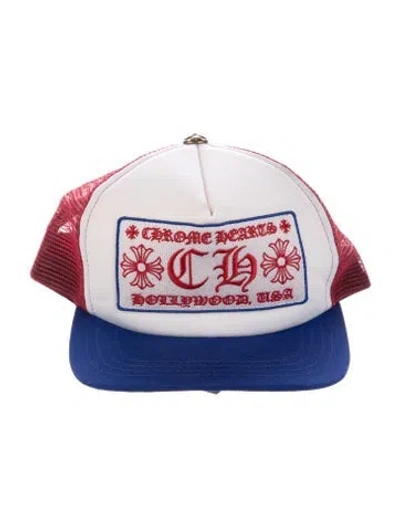 Pre-owned Chrome Hearts Ch Logo Trucker Hat In White