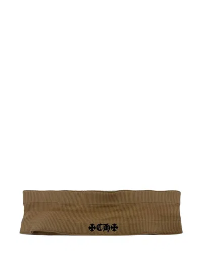 Chrome Hearts Ch Logo-embroidered Headband In Brown