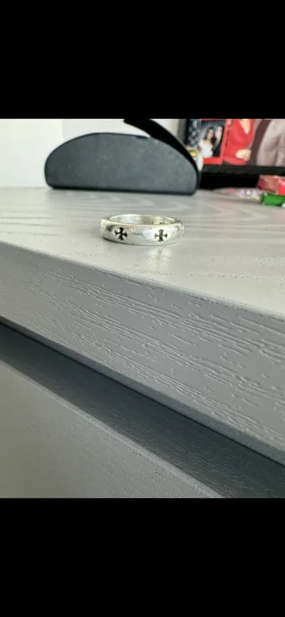 Pre-owned Chrome Hearts Ch Plus Band Ring In Silver