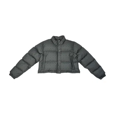 Chrome Hearts Ch Plus Monogram Cropped Puffer Jacket Black Charcoal In L
