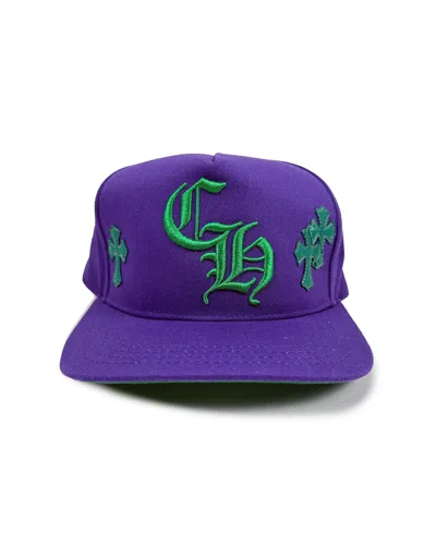 Pre-owned Chrome Hearts Ch Purple/green Cross Patch Hat