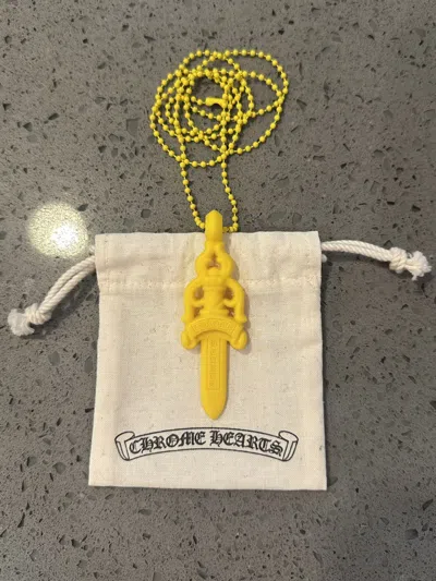 Pre-owned Chrome Hearts Ch Silichrome Dagger Pendant Necklace Yellow
