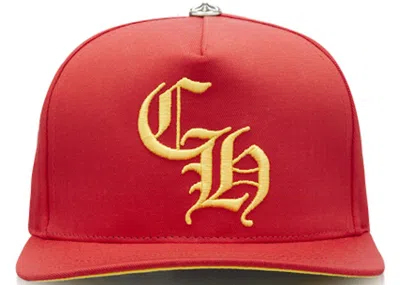 Pre-owned Chrome Hearts Ch Silver Button Hat In Red/yellow