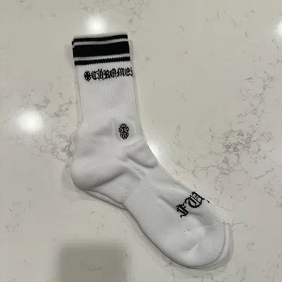 Pre-owned Chrome Hearts Ch Sport Fuck You Socks In White