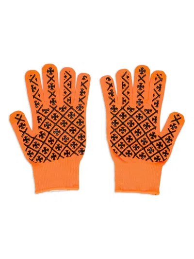 Chrome Hearts Checkmate Work Gloves In Orange