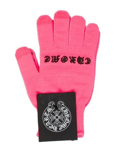 Pre-owned Chrome Hearts Checkmate Work Gloves In Pink