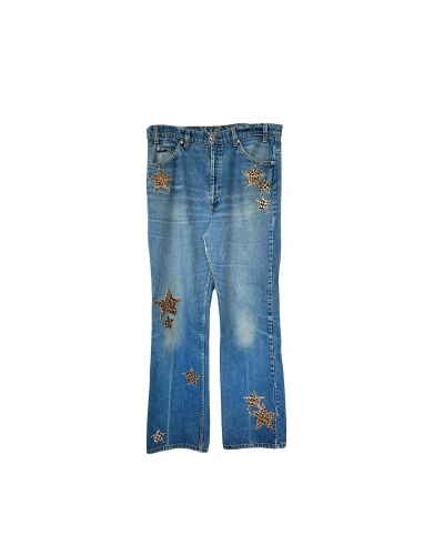 Pre-owned Chrome Hearts Cheetah Star Patch Levi's Denim 36 In Blue