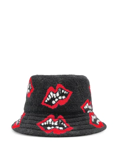 Chrome Hearts Chomper Bucket Hat In Gray