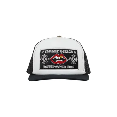 Pre-owned Chrome Hearts Chomper Hollywood Trucker Hat 'black/white'