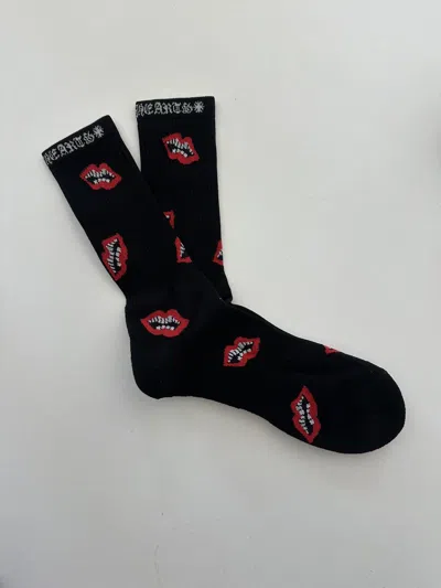 Pre-owned Chrome Hearts Chomper Socks In Black