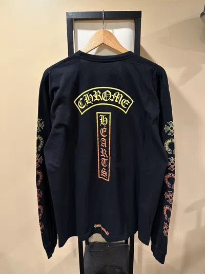 Pre-owned Chrome Hearts Chrom Hearts Gradient Bar Logo Black Long Sleeve T-shirt