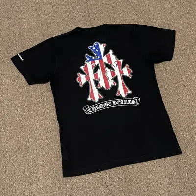 Pre-owned Chrome Hearts Chrome Hears Triple Cross Tee In Black