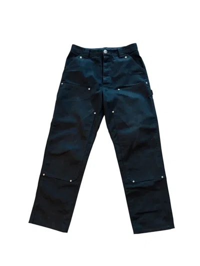 Pre-owned Chrome Hearts Chrome Heart Double Knee Carpenter Pants In Black