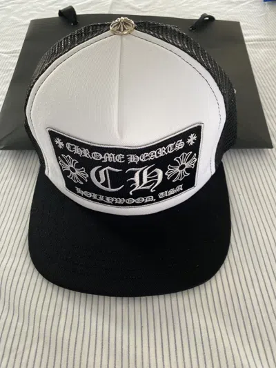 Pre-owned Chrome Hearts Chrome Heart Trucker Hat In White