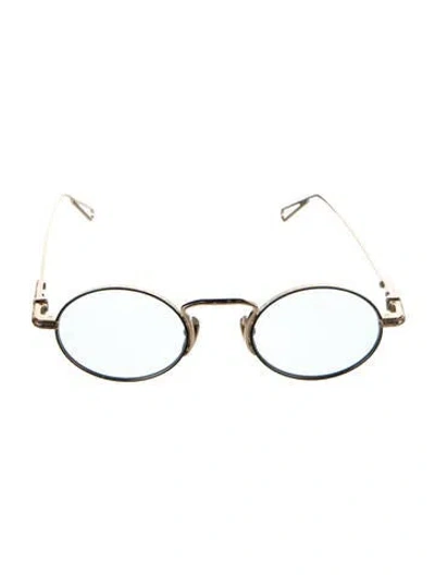 Pre-owned Chrome Hearts Clapper Round Sunglasses In Gold/metallic