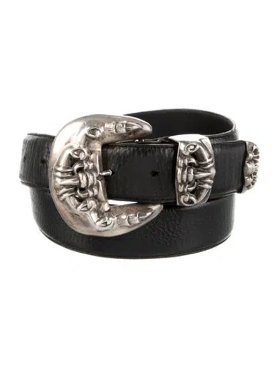 Pre-owned Chrome Hearts Claw Leather Belt In Black