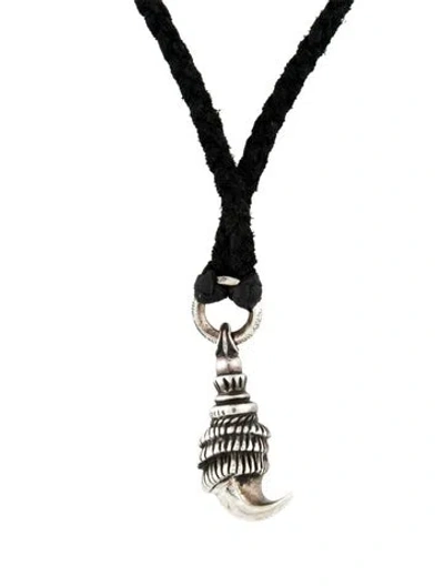 Pre-owned Chrome Hearts Claw Pendant Necklace, 26" In Black