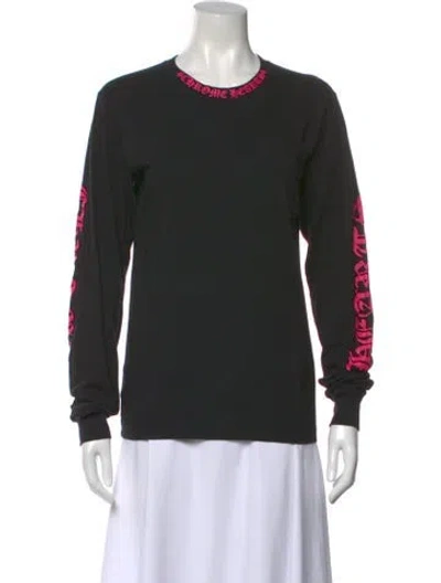 Pre-owned Chrome Hearts Collar Logo L/s Graphic Print T-shirt In Black