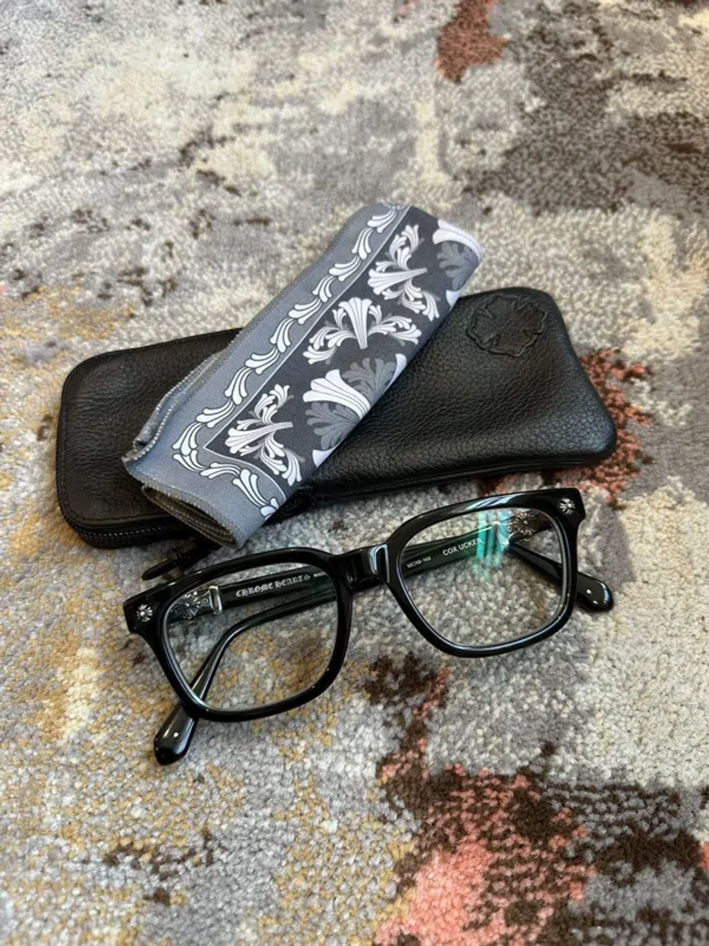 CHROME HEARTS COX UCKER　BLACK/SILVER Cox Ucker Glasses 