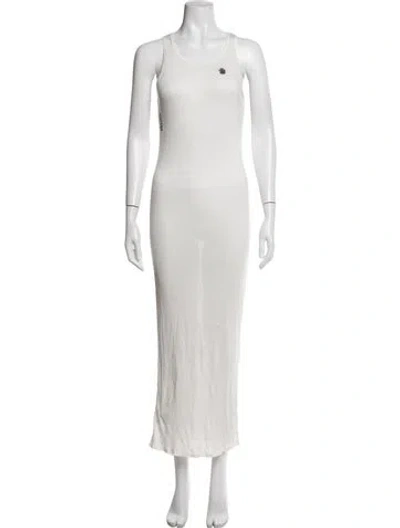 Pre-owned Chrome Hearts Crew Neck Long Dress In White