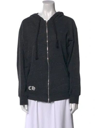 Pre-owned Chrome Hearts Crew Neck Long Sleeve Cardigan In Gray