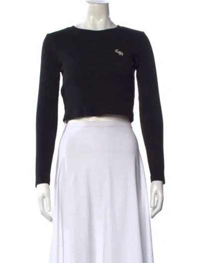 Pre-owned Chrome Hearts Cropped Embroidered Thermal Ch Logo Graphic Print Crop Top In Black