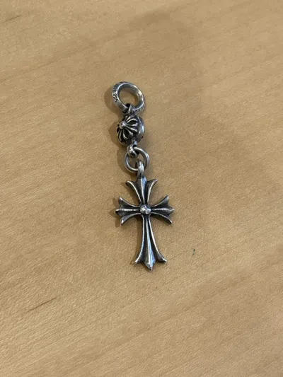 Pre-owned Chrome Hearts Cross And Ball Pendant In Silver
