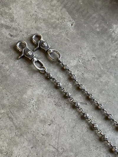 Pre-owned Chrome Hearts Cross Balls 65cm Wallet Chain In Silver