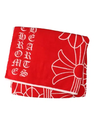 Chrome Hearts Cross Beach Towel In Red