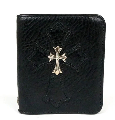 Pre-owned Chrome Hearts Cross Bi-fold Wallet In Black | ModeSens