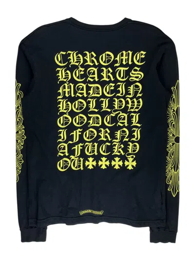 Pre-owned Chrome Hearts Cross Floral Sleeve Chart Longsleeve Tshirt In Black