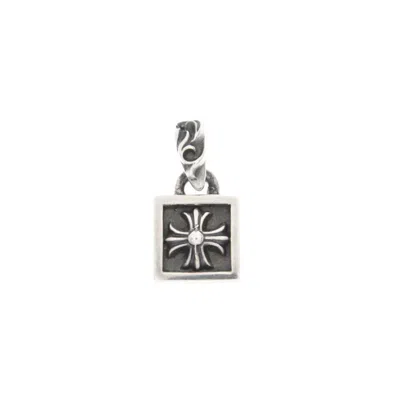 Pre-owned Chrome Hearts Cross Frame Pendant In Silver