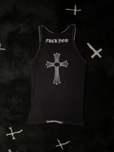 Pre-owned Chrome Hearts Cross “fuck You” - Tank Top In Black