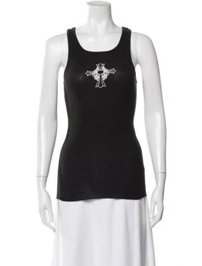 Pre-owned Chrome Hearts Cross Graphic Print Top In Black
