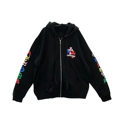 Pre-owned Chrome Hearts Cross Logo Zip Up Hoodie 'black/multicolor' | Multi-color | Men's Size M