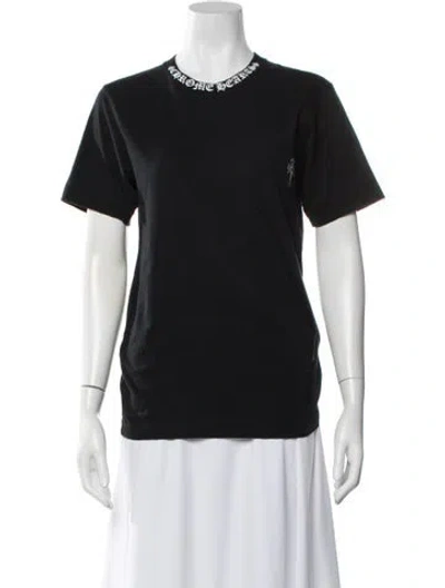 Pre-owned Chrome Hearts Cross Neck Logo Graphic Print T-shirt In Black