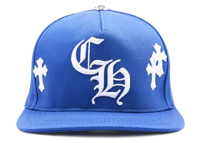 Pre-owned Chrome Hearts Cross Patch Baseball Hat In Blue