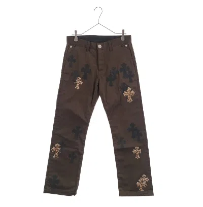 Pre-owned Chrome Hearts Cross Patch Chinos In Brown