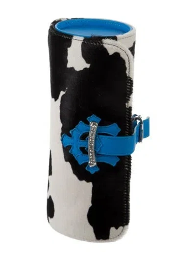 Pre-owned Chrome Hearts Cross Patch Cow Watch Roll In Black
