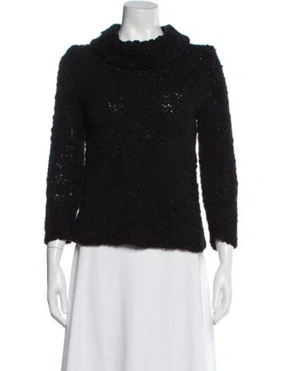 Pre-owned Chrome Hearts Cross Patch Cowl Neck Sweater In Black