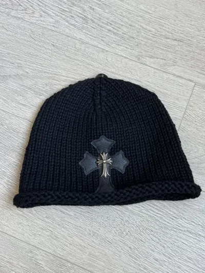 Pre-owned Chrome Hearts Cross Patch Cross Silver Black Cashmere Beanie