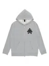 Chrome Hearts Cross-patch Zip-up Hoodie In Gray