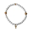 Chrome Hearts Cross Pendant Bead Bracelet Gold