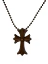 Chrome Hearts Cross-pendant Necklace In Brown